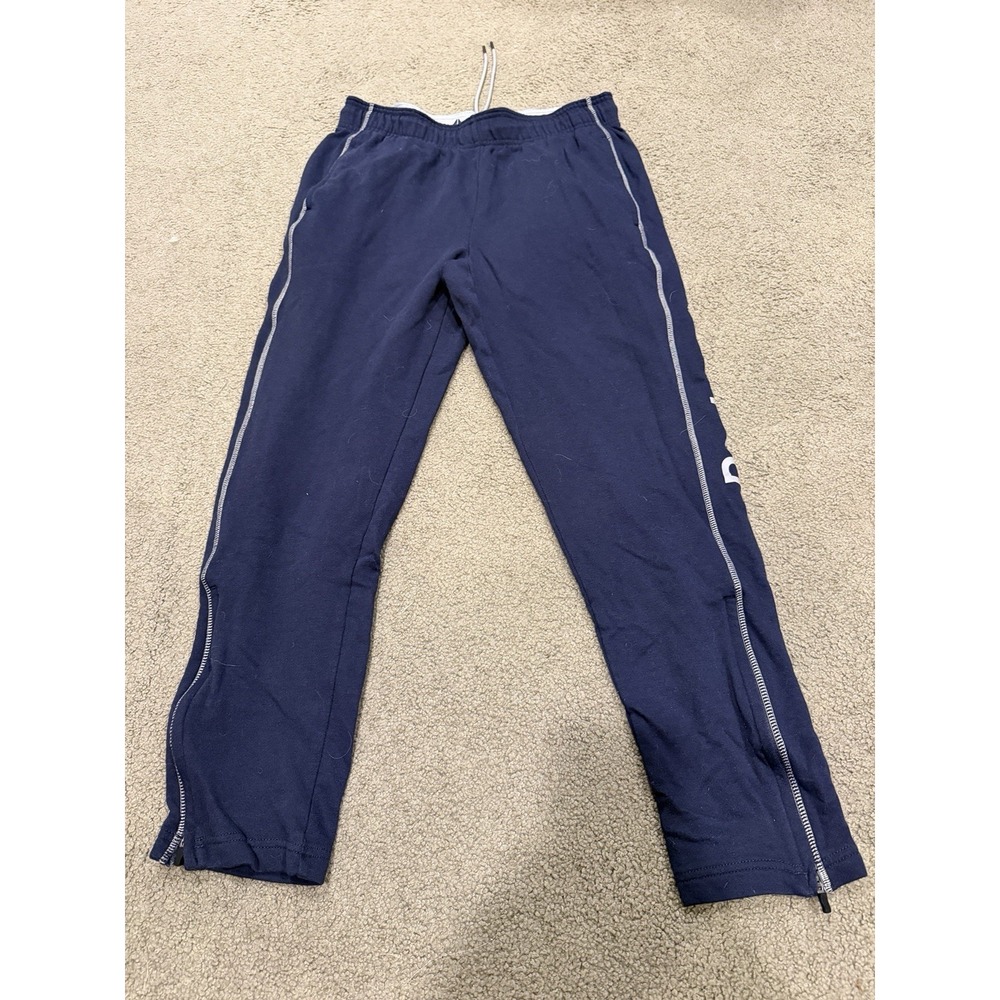 Reebok Men's M Warm Lined Sweatpants Joggers Blue Drawstring Stretch